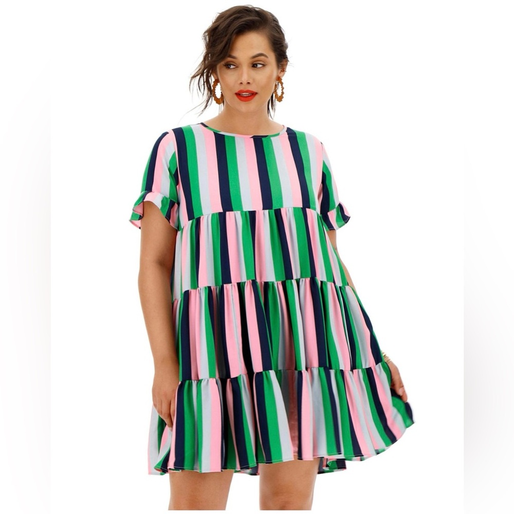 Colorful Striped Midi Dress
